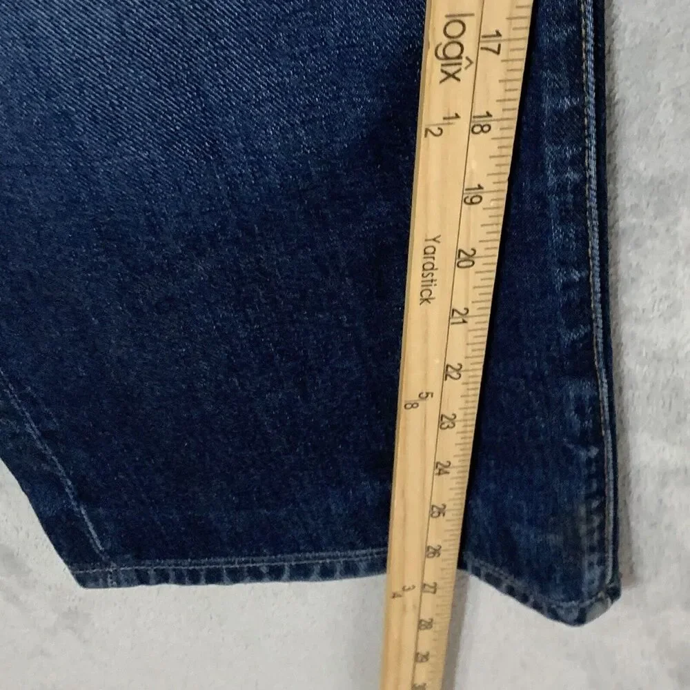 7 For All Mankind Jeans Austyn Men 33x26.5 USA Made Whiskered Blue Denim READ